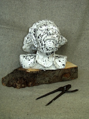 Albert Einstein, clay, 45cm x 40cm wide, '01