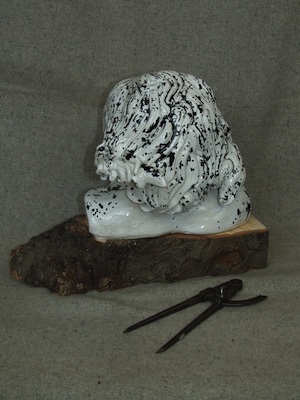 Albert Einstein, clay, 45cm x 40cm wide, '01