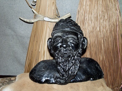 Aboriginal, 50cm x 55cm, clay glaze, 2000