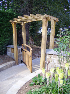 Luxurious portch and gate, green oak joinery, Banbury '06