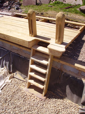 Oak handrails and Larch (Spruce) decking